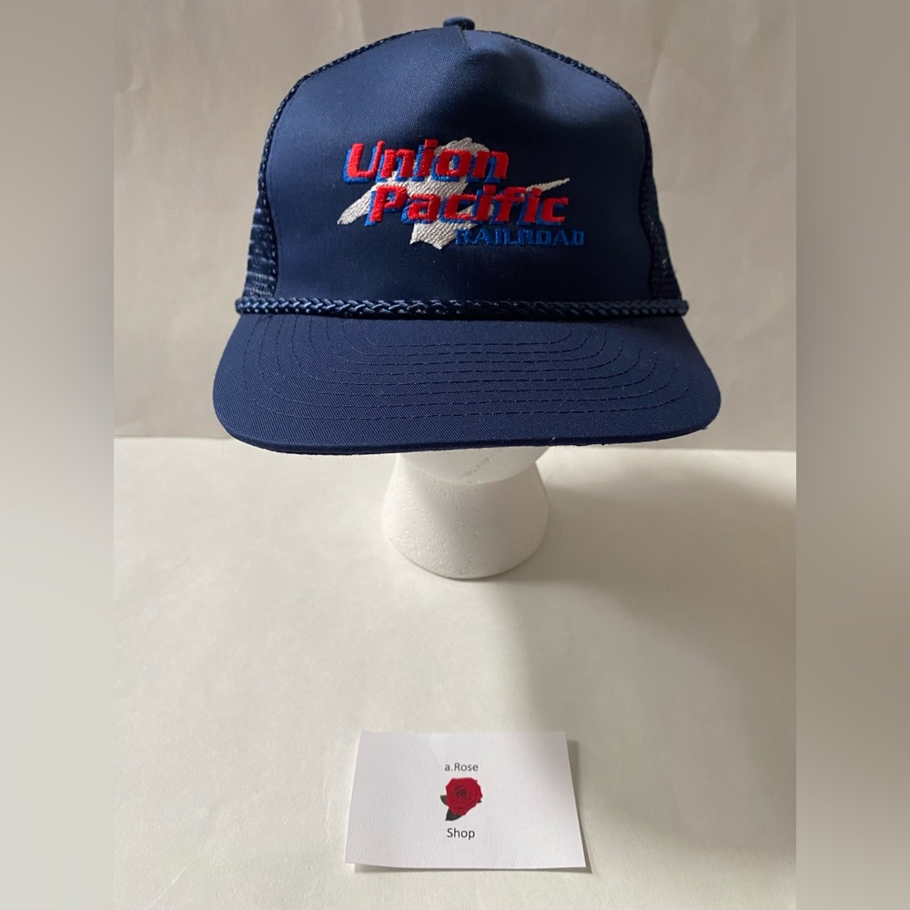 Nissun Cap Blue Union Pacific Railroad Embroidered Rope Mesh Snapback Hat